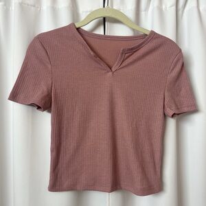 SHEIN Valentine's Day Pink Mauve Barbie Crop Top T-Shirt Size Small